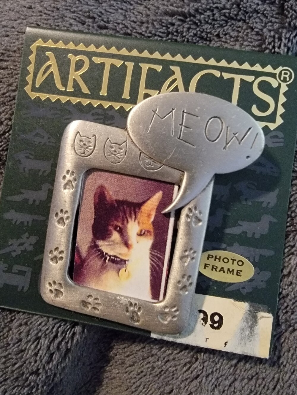 Artifacts Pet Cat Photo Frame Brooch Pin